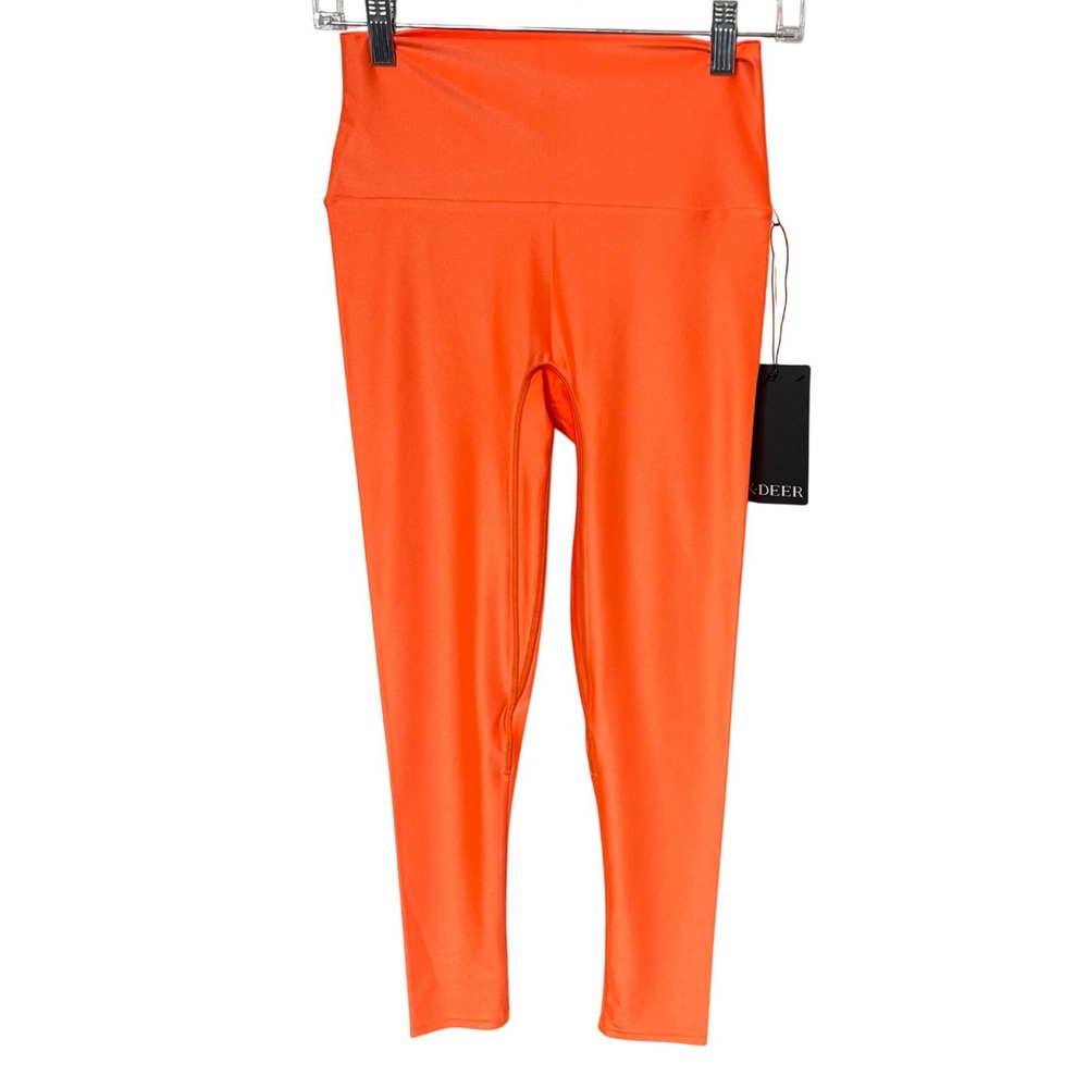 K-Deer Sneaker High Luxe in‎ Hot Orange leggings Women's Size Medium NEW